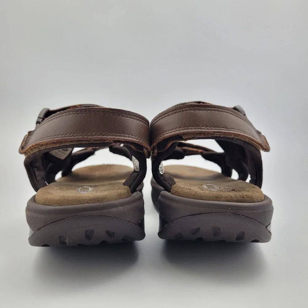 MBT Kisumu 3S Men's Sandals 8-8.5 Brown Leather Rocker Sole Orthopedic Walking